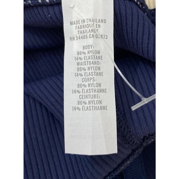 NWT Offline by Aerie Navy Blue Striped Waist Hi-Rise Leggings Drawstring Size M - Picture 5 of 6